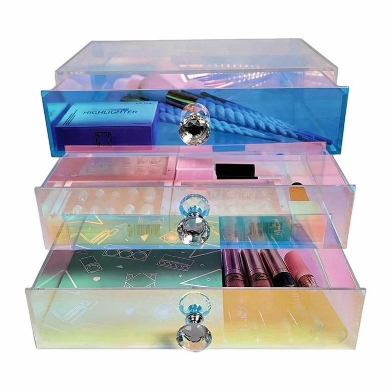 Iridisan klè Acrylic Desktop Bijou Oganizatè